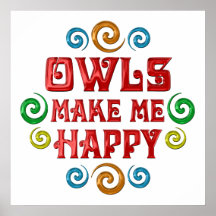 Felicidad del búho posters