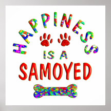 Felicidad del samoyedo posters