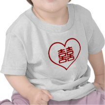 Felicidad doble • Blanco • Corazón Camisetas