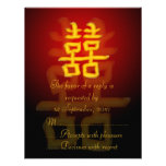Felicidad doble china de la tarjeta de RSVP Invitaciones Personalizada