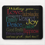 Felicidad Mousepad de la alegría de la paz del amo
