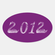 ¡Feliz Año Nuevo 2012! Calcomanía De Oval