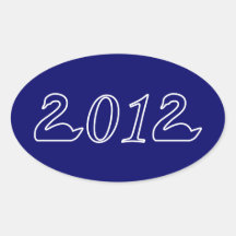 ¡Feliz Año Nuevo 2012! Calcomania Ovalada