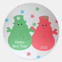 Feliz Año Nuevo 2012 Etiquetas Redondas