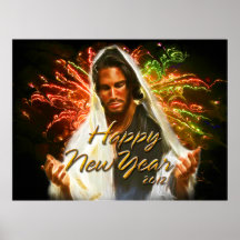 Feliz Año Nuevo 2012 una impresión Poster