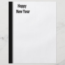 Feliz Año Nuevo blanca negra Tarjeton