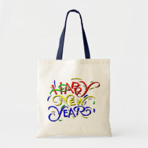 Feliz Año Nuevo Bolsa Lienzo