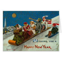 Feliz Año Nuevo de la diversión del invierno Felicitación