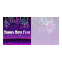Feliz Año Nuevo de la tarjeta de la foto Tarjeta Fotografica