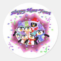 Feliz Año Nuevo de los pingüinos Etiquetas