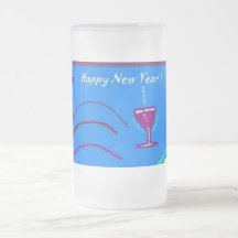 ¡Feliz Año Nuevo del pájaro-vino abstracto! Taza De Café