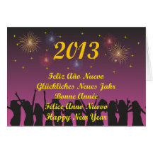 Feliz Año Nuevo Happy New Year Karten