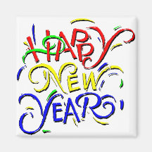 Feliz Año Nuevo Imán Para Frigorifico