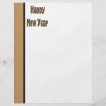 Feliz Año Nuevo simple de Brown Biege Flyer A Todo Color