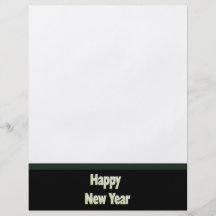 Feliz Año Nuevo verde negra Tarjeta Publicitaria