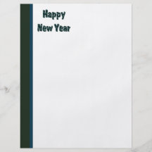 Feliz Año Nuevo verde oscuro Tarjetas Informativas