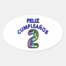 Feliz Cumpleaños 2 Calcomania Ovalada