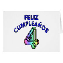 Feliz Cumpleaños 4 Tarjetas