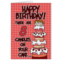 Feliz cumpleaños - 8 años tarjeta