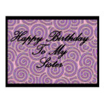 Feliz cumpleaños a mi hermana tarjeta postal