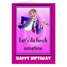 Feliz cumpleaños, almuerzo tarjetón