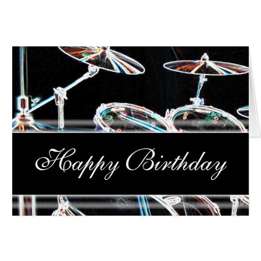 Feliz cumpleaños batería tarjeta de felicitación Zazzle
