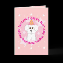 Feliz cumpleaños Bichon tarjetas