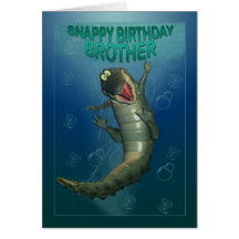 Feliz cumpleaños Brother, cocodrilo rápido del cum Felicitacion