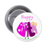 Feliz cumpleaños con el botón de la sonrisa botones