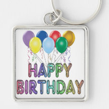 Feliz cumpleaños con el globo llaveros
