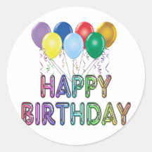 Feliz cumpleaños con el globo pegatinas  