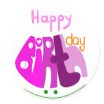 Feliz cumpleaños con el pegatina de la sonrisa pegatinas