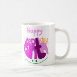 Feliz cumpleaños con la taza de la sonrisa tazas