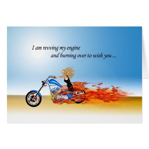 Feliz cumpleaños con una motocicleta llameante tarjeta de ... Feliz cumpleaños con una motocicleta llameante tarjeta de ...