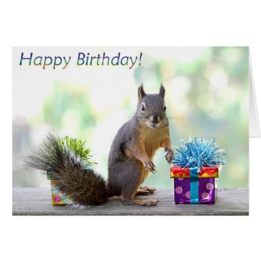 ¡Feliz cumpleaños de la ardilla! Tarjeton