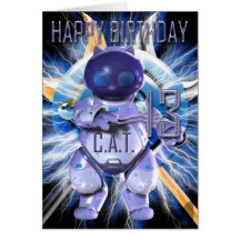 Feliz cumpleaños décimotercero, gato del robot, Te Tarjeton