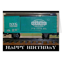 Feliz cumpleaños del tren modelo felicitación