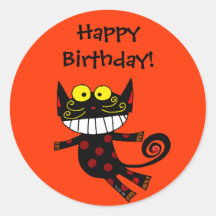 ¡Feliz cumpleaños! (gato negro) Pegatinas