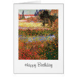 Feliz cumpleaños, jardín floreciente felicitación