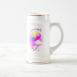 Feliz cumpleaños lindo Stein del elefante rosado Tazas De Café