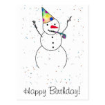 ¡Feliz cumpleaños! Muñeco de nieve Tarjetas Postales
