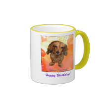 "Feliz cumpleaños!" taza de Tatiana el perro