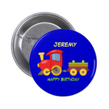 Feliz cumpleaños, tren del juguete, plantilla pin