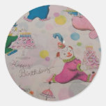 Feliz cumpleaños usted payaso pegatinas redondas