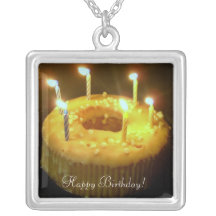 ¡Feliz cumpleaños! velas del cumpleaños del txt Colgante Personalizado