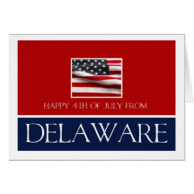 feliz el 4 de julio de Delaware Tarjeton