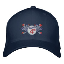 Feliz el 4 de julio gorro bordado