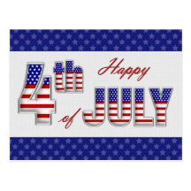 Feliz el 4 de julio. Personalizable Postal