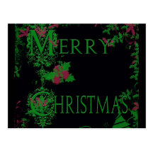 Feliz elegancia del navidad de la baya tarjeta postal