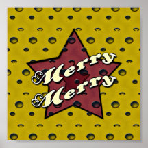 Feliz feliz estrella ocre poster